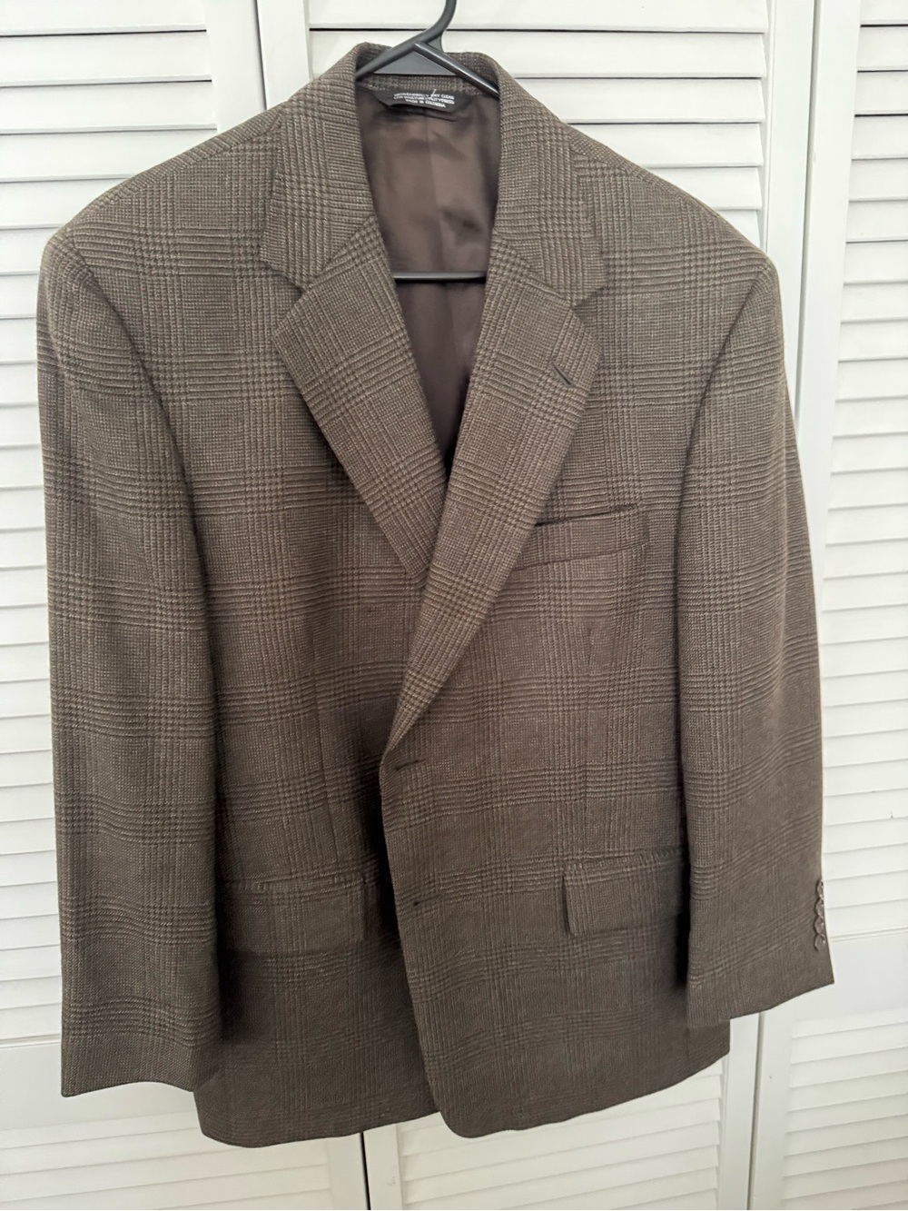 Men's Evan Picone Brown Glen Plaid worsted wool Blazer, 40R